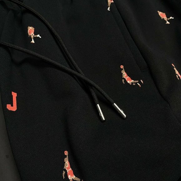 Nike Jordan Essentials AOP Fleece Joggers Black DH3519-010 Men's Sizes Vintage - Picture 2 of 9